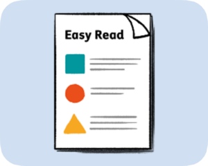 Piece of paper with heading easy read