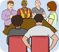A group of people around a table